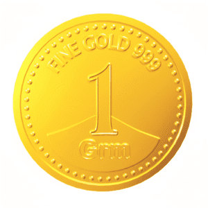One(1)gm 24KT 999 purity certified gold coin / bullion in blister packaging