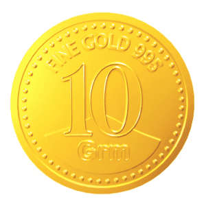 Ten(10)gm 24KT 995 purity certified gold coin / bullion in blister packaging