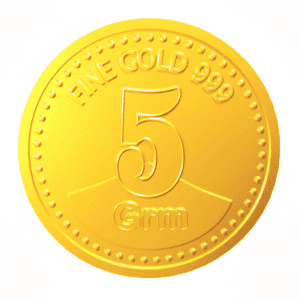 Five(5)gm 24KT 999 purity certified gold coin / bullion in blister packaging